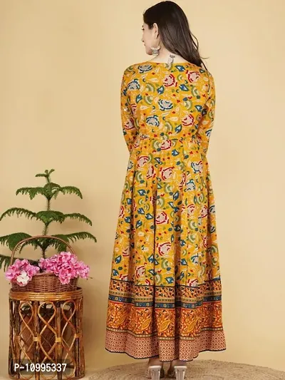 Stylish Yellow Printed Viscose Rayon Gown For Women-thumb2