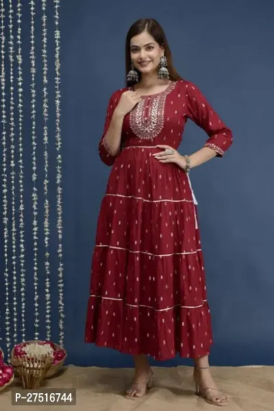 Fancy Rayon Ethnic Gown For Women