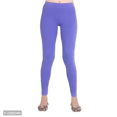 Stylish Polyester Blue Solid Churidaar Leggings For Women-thumb0