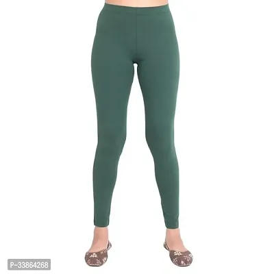 Stylish Polyester Green Solid Churidaar Leggings For Women-thumb0