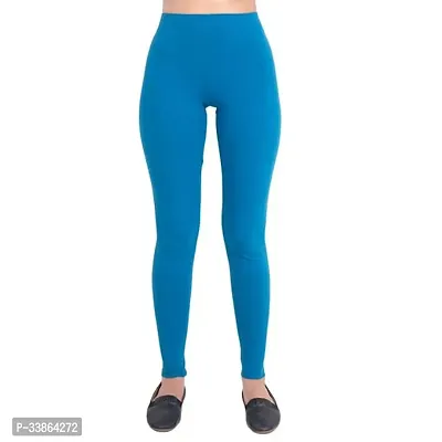 Stylish Polyester Blue Solid Churidaar Leggings For Women-thumb0