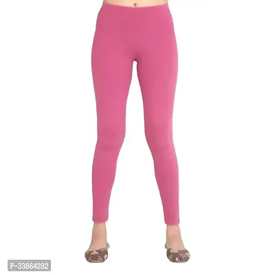 Stylish Polyester Pink Solid Churidaar Leggings For Women-thumb0