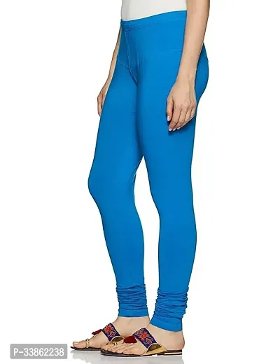 Stylish Polyester Blue Solid Churidaar Leggings For Women-thumb0