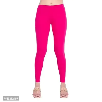 Stylish Polyester Pink Solid Churidaar Leggings For Women-thumb0