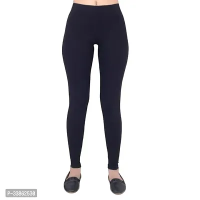 Stylish Polyester Black Solid Churidaar Leggings For Women-thumb0