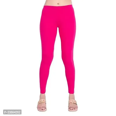 Stylish Polyester Pink Solid Churidaar Leggings For Women-thumb0