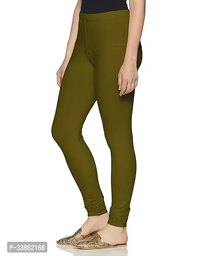 Stylish Polyester Green Solid Churidaar Leggings For Women-thumb0