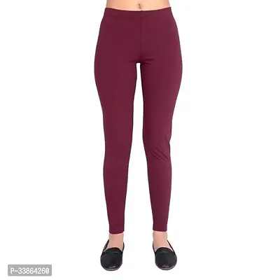 Stylish Polyester Brown Solid Churidaar Leggings For Women-thumb0