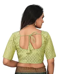RAMBHAU-Neck Designer Jacquard Radymade Short Sleeves Women Blouse for Traditional Look-thumb1