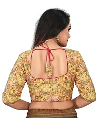 RAMBHAU-Neck Designer Jacquard Radymade Short Sleeves Women Blouse for Traditional Look-thumb3