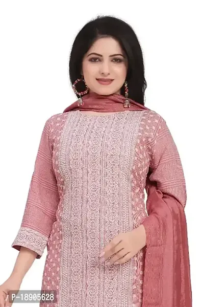 Classic Viscose Rayon Embroidered Kurta, Bottom and Dupatta Set for Women