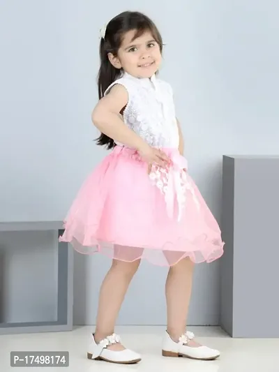 Pink frill skirt with chickenkari white top-thumb0