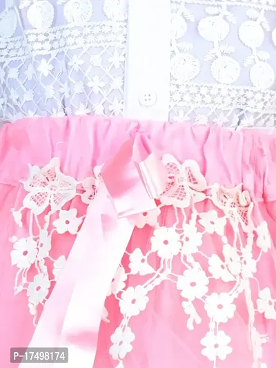 Pink frill skirt with chickenkari white top-thumb2