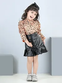 Tiger print top with leatherite skirt-thumb4
