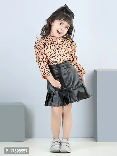 Tiger print top with leatherite skirt-thumb5