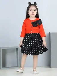 girls polka dot dress with designer cotton coat jacket-thumb3