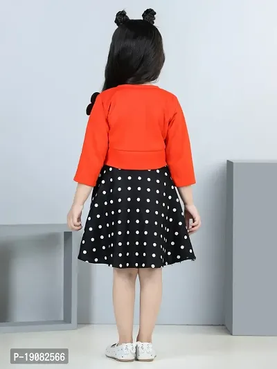 girls polka dot dress with designer cotton coat jacket-thumb5