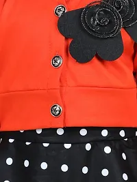 girls polka dot dress with designer cotton coat jacket-thumb1