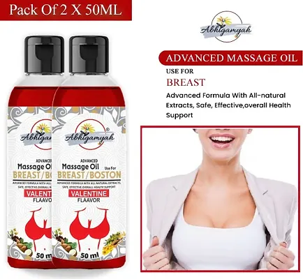 Abhigamyah Breast massage oil helps in growth/firming/tightening/ bust36 natural Women (50 ml) Pack Of -2