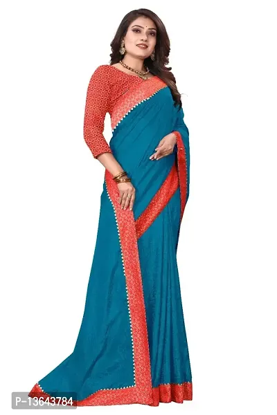 Khodal Krupa Women's Silk Saree With Unstitched Blouse Pices (Ruhani PetrolGreen)