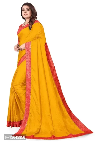 Khodal Krupa Women's Silk Saree With Unstitched Blouse Pices (Ruhani Yellow)-thumb4