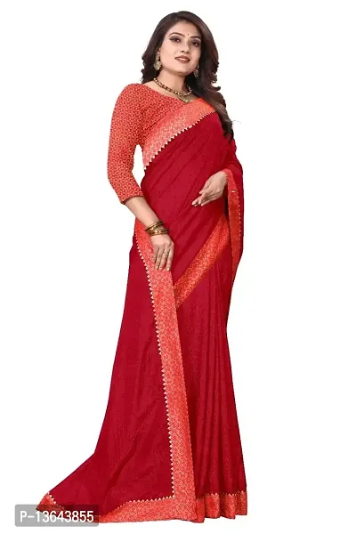 Khodal Krupa Women's Silk Saree With Unstitched Blouse Pices (Ruhani Maaroon)-thumb3