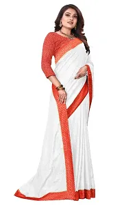 Khodal Krupa Women's Silk Saree With Unstitched Blouse Pices (Ruhani White)-thumb1