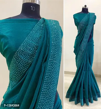 Khodal Krupa Women's Silk Saree With Unstitched Blouse Pices (ND PetrolGreen)-thumb0