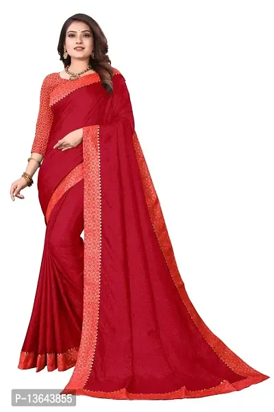 Khodal Krupa Women's Silk Saree With Unstitched Blouse Pices (Ruhani Maaroon)