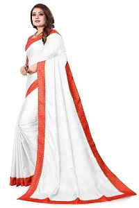 Khodal Krupa Women's Silk Saree With Unstitched Blouse Pices (Ruhani White)-thumb2