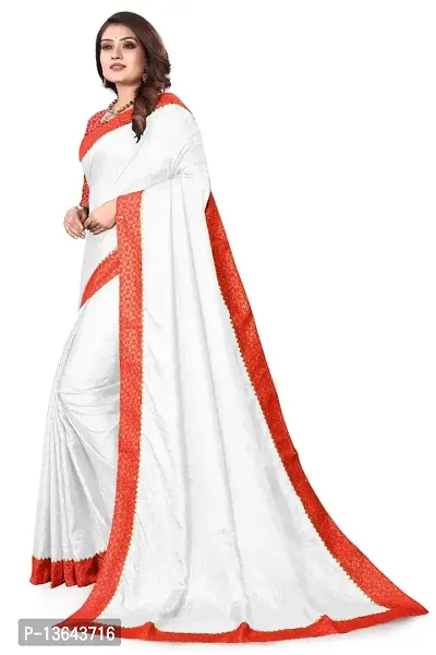 Khodal Krupa Women's Silk Saree With Unstitched Blouse Pices (Ruhani White)-thumb3