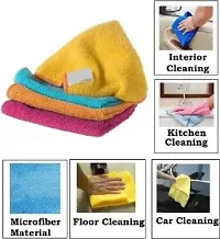 Multipurpose Microfiber Cloth for Cleaning 40cm x 40cm Wet and Dry Cotton pack of 4 (Gray)-thumb1