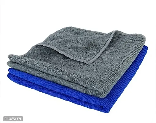 Multipurpose Wet Dry Cotton, Microfibre Cloth Towel for Cleaning(40x40cm), Pack of  2 (Multicolor)