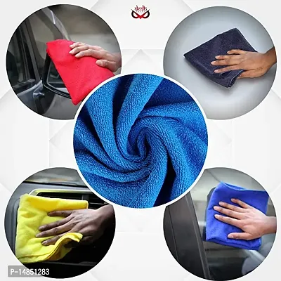 Multipurpose Microfiber Cloth for Car Cleaning, Polishing, Glass Towel 40 x 40cm Wet and Dry Microfiber Cleaning Cloth  (4 pcs multicolor)-thumb4