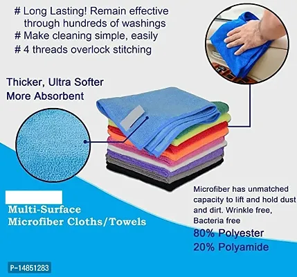 Multipurpose Microfiber Cloth for Car Cleaning, Polishing, Glass Towel 40 x 40cm Wet and Dry Microfiber Cleaning Cloth  (4 pcs multicolor)-thumb2