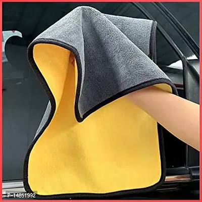 Best Heavy Microfiber Cloth for Car Cleaning and Detailing, Double Sided, Extra Thick Plush Microfiber Towel Lint-Free, 800 GSM (Size 40cm x 40cm)/Pack of 1, Color: Yellow