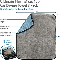 Microfiber Cloth for Car Cleaning and Detailing - Dual Sided, Extra Thick Plush Microfiber Towel Lint-Free, 800 GSM, 40cm x 40cm (2 N - Blue)-thumb4