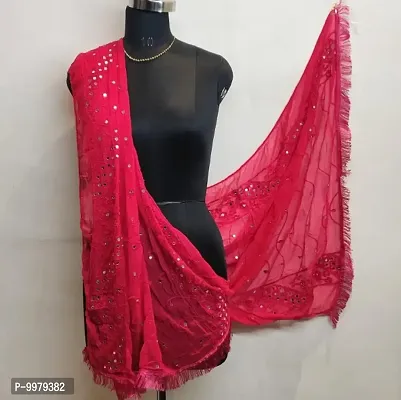 Classic Chiffon Mirror Work Dupattas for Women-thumb0