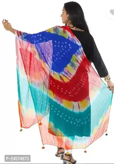 Fancy Chiffon Multicolor Bandhani Dupatta-thumb2