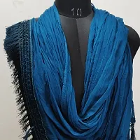 Chiffon Solid Dupatta With Fancy Lace-thumb1