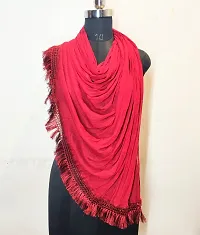 Chiffon Solid Dupatta With Fancy Lace-thumb1