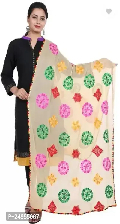 Women's Indian Phulkari  Embroided Dupatta