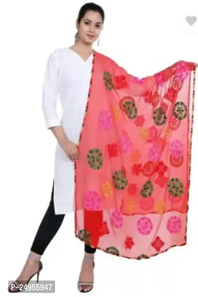 Women's Indian Phulkari  Embroided Dupatta-thumb0