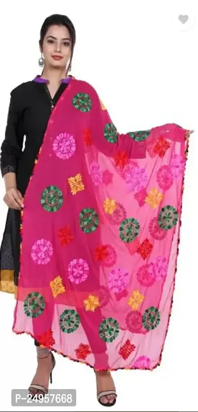 Women's Indian Phulkari  Embroided Dupatta