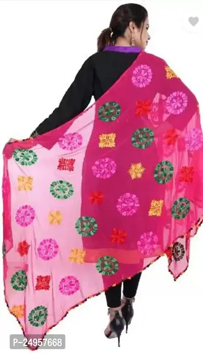 Women's Indian Phulkari  Embroided Dupatta-thumb2