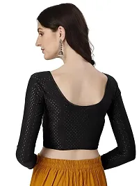 Lycra Full Sleeves Saree Blouse Readymade Crop Top Choli for Girls  Womens-thumb2