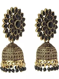 Beautiful Black Jhumka Earrings For Women-thumb1