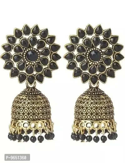 Beautiful Black Jhumka Earrings For Women-thumb0