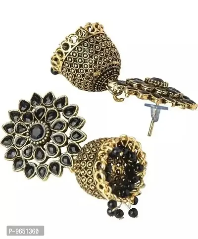 Beautiful Black Jhumka Earrings For Women-thumb3