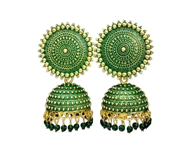 plated jhumka earrings for women and girls Indian traditional